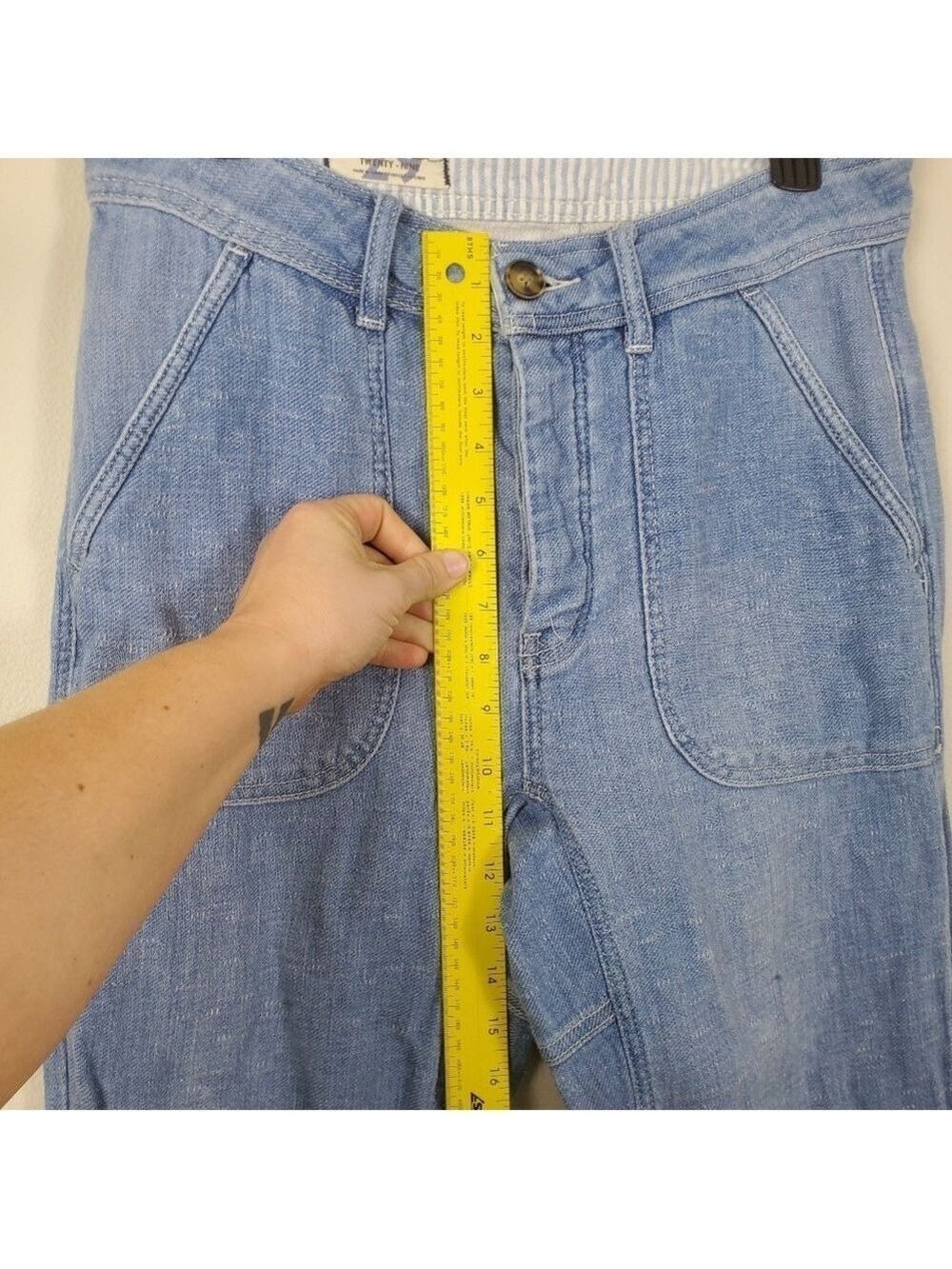 Free People We The Free Skye Relaxed Boyfriend Linen Jeans Size 29 - Picture 5 of 14